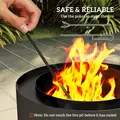 Outsunny Metal Wood-burning Fire Pit with Fire Poker - Black - 4