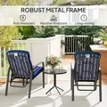 Outsunny Three-Piece Reclining Chair Set - Blue - 7