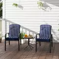 Outsunny Three-Piece Reclining Chair Set - Blue - 8