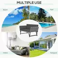 Outsunny 2 Seater Rattan Sofa with Cushions, 2-in-1 PE Rattan Daybed Sofa with Left Up or Down Armrests, Garden Chaise Lounger Loveseat for Outdoor, Patio, Mixed Grey - 6