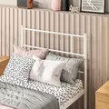 HOMCOM Single Bed Frame, Metal Bed Base with Headboard and Footboard, Metal Slat Support and 31cm Underbed Storage Space - 8