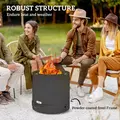Outsunny Metal Wood-burning Fire Pit with Fire Poker - Black - 5