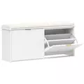 HOMCOM Elegant Ten Shoe Bench, with Top Seat - White - 1