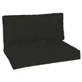 Outsunny Two Piece Seat Pallet and Back Cushions - Black - 1