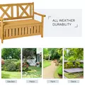 Outsunny 2-Seater Garden Storage Bench for Patio Wood Porch Decor Outdoor Seating - 7