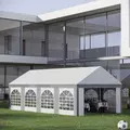 Outsunny 8m x 4m Marquee Gazebo with Sides, Level 4 Wind Protection & Waterproof, Light Grey - 2
