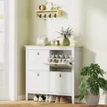 HOMCOM Modern Four-Drawer Shoe Cabinet - White - 2