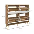 HOMCOM Shoe Storage Cabinet, 4 Flip Drawers, Shoe Organizer for 8-16 Pairs of Shoes, Natural - 3