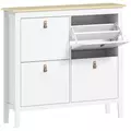 HOMCOM Modern Four-Drawer Shoe Cabinet - White - 1