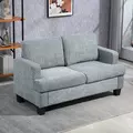 HOMCOM Two-Seater Chenille Sofa - Light Grey - 8