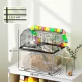 PawHut Two-Tier Hamster Cage with 31cm Deep Tray, Tube System, Water Bottle, Ramp, Feeding Bowl, Multicoloured - 3
