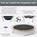 SPORTNOW Trampoline Replacement Mat with Spring Pull Tool, 54 V-Hooks, for 10ft Trampoline using 14cm Springs, Orange - 6