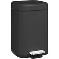 HOMCOM 12L Modern Boxy Metal Home Kitchen Bin - Black - 1