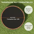 SPORTNOW Trampoline Replacement Mat with Spring Pull Tool, 54 V-Hooks, for 10ft Trampoline using 14cm Springs, Orange - 4