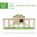 PawHut Large Chicken Coop, Wooden Garden Hen House, Poultry Coops Cages with Run, Nesting Box, Natural Wood Finish - 4