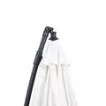 Outsunny 3(m) Cantilever Umbrella 18 Ribs & Vents Adjustable Angle for Patio Cream White - 9