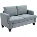 HOMCOM Two-Seater Chenille Sofa - Light Grey - 1