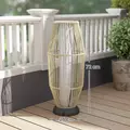 Outsunny Garden Rattan Lamp, 72 cm Tall Solar Rattan Floor Lamp, Solar Garden Light with Auto On/Off LED, IP44 for Outdoor, Porch, Pathway, Terrace, Grey - 3