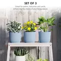 Outsunny Set of Three Ф22cm Planters - Blue - 4