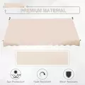 Outsunny 3x1.5m  Adjustable Outdoor Aluminium Frame Awning Beige - 4