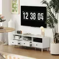 HOMCOM Multi-Storage Minimal TV Stand - Cream White - 7