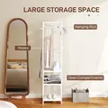 HOMCOM Multi-Storage Clothes Rack - White - 4