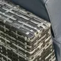 Outsunny 6 PC Rattan Sofa Coffee Table Set Sectional Wicker Weave Furniture for Garden Outdoor Conservatory w/ Pillow Cushion Grey - 9