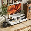 HOMCOM Multi-Storage Minimal TV Stand - Cream White - 2