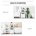 kleankin Bathroom Floor Cabinet, Free Standing Kitchen Cupboard with Shelves, Drawer and Doors, Storage Organizer for Living Room, White - 6