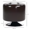 HOMCOM 360° Swivel Foot Stool Round PU Footstool with Thick Sponge Padding and Solid Steel Base, Brown - 3