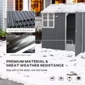 Outsunny 7 x 6ft Galvanised Garden Shed, with Latch - Dark Grey - 4