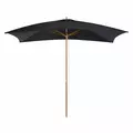 Outsunny 2 x 3m Wooden Garden Parasol Umbrella Outdoor Sun Shade Canopy, Black - 1