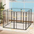 PawHut Eight-Panel Dog Playpen with Door, for Large Dogs, Indoors, Outdoors, 100cm Tall, Black - 3