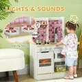 AIYAPLAY Kids Play Kitchen, Pretend Play Kitchen with Realistic Oven, Stove, Sink, Kitchen, Accessories, White - 4