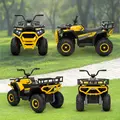 AIYAPLAY 12V Kids Electric Ride on ATV, Battery-Powered Quad Bike w/ Spring Suspension, Forward Backward, Storage Basket, Yellow - 8
