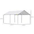 Outsunny 3 x 6m Heavy Duty Carport Garage Car Shelter Galvanized Steel Outdoor Open Canopy Tent Water UV Resistant Waterproof, White - 3