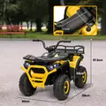 AIYAPLAY 12V Kids Electric Ride on ATV, Battery-Powered Quad Bike w/ Spring Suspension, Forward Backward, Storage Basket, Yellow - 3