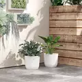 Outsunny Set of Two Ф22cm Planters - White - 7