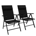 Outsunny Set of Two Padded Garden Chairs - Black - 1
