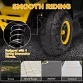 AIYAPLAY 12V Kids Electric Ride on ATV, Battery-Powered Quad Bike w/ Spring Suspension, Forward Backward, Storage Basket, Yellow - 4