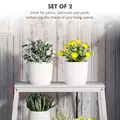 Outsunny Set of Two Ф22cm Planters - White - 4