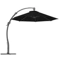 Outsunny 3(m) Garden Cantilever Parasol, Round Overhanging Umbrella with Crank Handle, Cross Base, Aluminium Frame and 360° Rotation, Banana Patio Umbrella for Outdoor Sun Shade, Black - 1