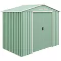 Outsunny 7 x 4ft Metal Garden Shed, Outdoor Storage Tool House with Ventilation Slots, Foundation Kit and Lockable Double Doors, Light Green - 1
