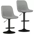 HOMCOM Set of Two Faux Leather Bar Stools - Grey - 1