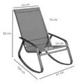 Outsunny Rocking Garden Chair - Grey - 3