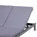 Outsunny 2 Seater Rattan Lounger Adjustable Double Chaise Chair Loveseat w/ Cushion - Grey - 9