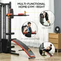 SPORTNOW Multi Gym Workout Station, Weight Machine with 65kg Weight Stack, Sit Up Bench, Push Up Stand, Dip Station - 5