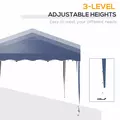 Outsunny 3 x 3cm Adjustable Height Pop-Up Gazebo, with Bag - Blue - 4