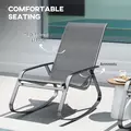 Outsunny Rocking Garden Chair - Grey - 5
