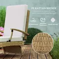 Outsunny 80° Reclining Rattan Lounger - White/Beige - 5